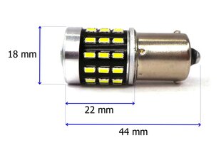 P21W LED BA15S 12-24V CANBUS 1500lm balta spuldze ar lēcu cena un informācija | Auto spuldzes | 220.lv