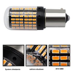 LED spuldzes 2x PY21W, BAU15S 12-24V CANBUS ORANGE PREMIUM cena un informācija | Auto spuldzes | 220.lv