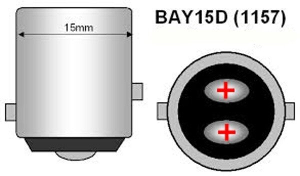 P21/5W LED spuldze BAY15D 12V CANBUS 1400lm sarkana cena un informācija | Auto spuldzes | 220.lv