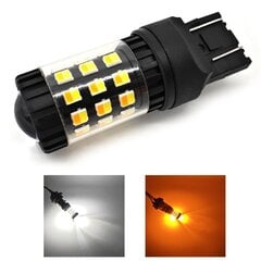 LED spuldze W21/5W, 7443 12V CANBUS balta-oranža 1400lm cena un informācija | Auto spuldzes | 220.lv