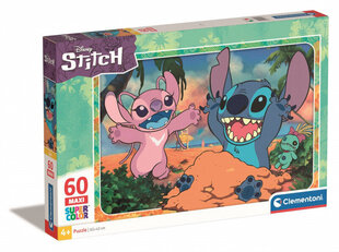 Puzle maxi SuperKolor Disney Stitch Clementoni, 60 daļas cena un informācija | Puzles, 3D puzles | 220.lv