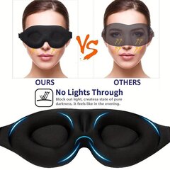3D miega maska ​​unisex ar ausu aizbāžņiem Rivex cena un informācija | Naktskrekli, pidžamas | 220.lv