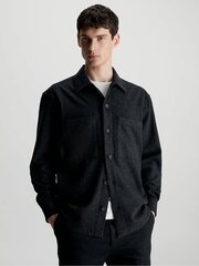 Krekls CALVIN KLEIN Wool Blend Overshirt Black K10K111731BEH 560077388 cena un informācija | Vīriešu krekli | 220.lv