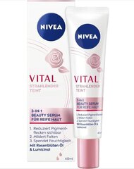 Сыворотка для лица Nivea Vital Strahlender Teint 3в1, сияние, 40 мл цена и информация | Сыворотки для лица, масла | 220.lv