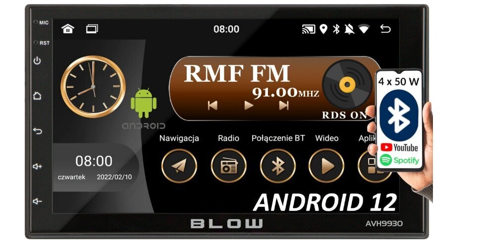 Blow AVH-9930 2DIN 7" 2-DIN autoradio cena un informācija | Auto magnetolas, multimedija | 220.lv