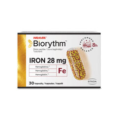 Uztura bagātinātājs Walmark Biorythm Iron 28mg, 30kapsulas cena un informācija | Vitamīni, preparāti, uztura bagātinātāji labsajūtai | 220.lv