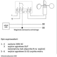 Rullo slēģu vadības ierīce ar vēja sensoru STR-W cena un informācija | Sensori | 220.lv