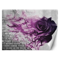 Fototaptes Violetas rozes uz ķieģeļu sienas цена и информация | Фотообои | 220.lv