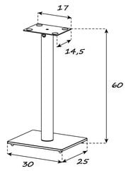 Sonorous SP100 - напольные стойки для акустических систем. Напольные стойки для громкоговорителей 60 см цена и информация | Принадлежности для музыкальных инструментов | 220.lv