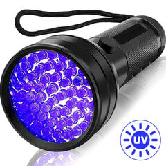 UV фонарик, 51 светодиод, ультрафиолетовый цена и информация | Фонарик | 220.lv