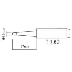 Насадка для паяльной станции 900M T-1.6D HQ цена и информация | Механические инструменты | 220.lv