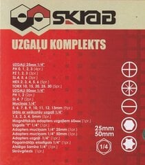 Uzgaļu komplekts ar skrūvgriezi Skrab, 46pr. cena un informācija | Rokas instrumenti | 220.lv