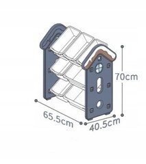 Plaukts rotaļlietām bērniem E064, 65x40x70 cm, pelēks cena un informācija | Plaukti bērnu istabai | 220.lv