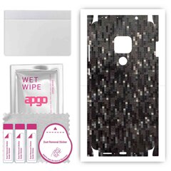 apgo uzlīmju plēves folijas vinils mugurai + sāniem saderīgs ar Huawei Mate 20, Full Body Wrap, izturīgs pret skrāpējumiem, viegli uzstādāms - Oglekļa melnais pikseļi cena un informācija | Ekrāna aizsargstikli | 220.lv