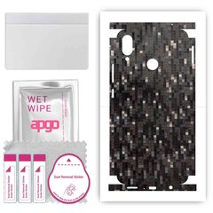 apgo uzlīmju plēves folijas vinils mugurai + sāniem saderīgs ar Huawei nova 3i, Full Body Wrap, izturīgs pret skrāpējumiem, viegli uzstādāms - Oglekļa melnais pikseļi cena un informācija | Ekrāna aizsargstikli | 220.lv