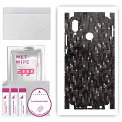 apgo uzlīmju plēves folijas vinils mugurai + sāniem saderīgs ar Huawei P20 lite, Full Body Wrap, izturīgs pret skrāpējumiem, viegli uzstādāms - Oglekļa melnais pikseļi cena un informācija | Ekrāna aizsargstikli | 220.lv