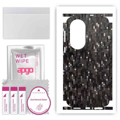 apgo uzlīmju plēves folijas vinils mugurai + sāniem saderīgs ar Huawei P50, Full Body Wrap, izturīgs pret skrāpējumiem, viegli uzstādāms - Oglekļa melnais pikseļi cena un informācija | Ekrāna aizsargstikli | 220.lv