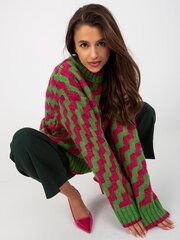 klasisks džemperis zaļā un fuksijas krāsā ar izgriezumu cena un informācija | Sieviešu džemperi | 220.lv
