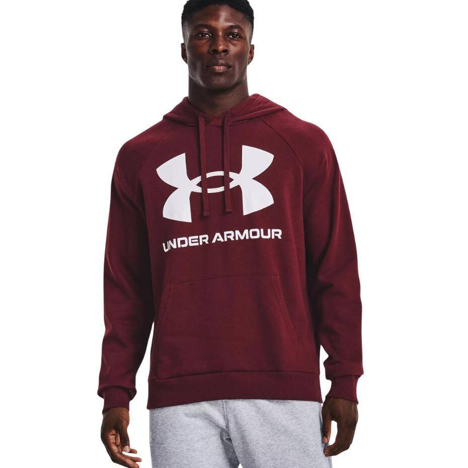 Bluza męska Under Armour Rival Fleece Big Logo HD bordowa 1357093 690 cena un informācija | Vīriešu džemperi | 220.lv