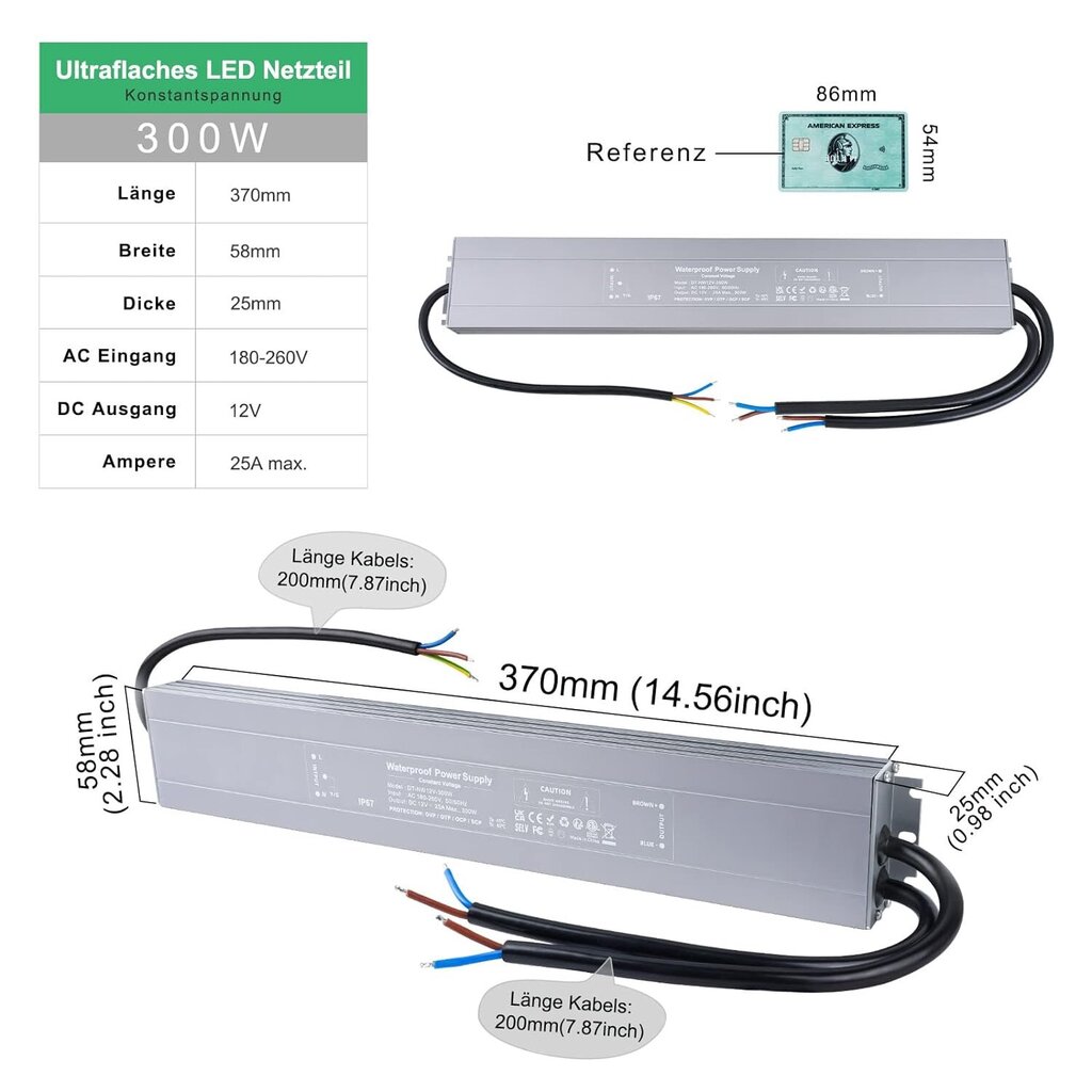 Reylax DT-NW12V-300W cena un informācija | Barošanas avoti | 220.lv