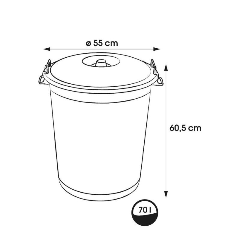 Atkritumu tvertne Mega, 70L цена и информация | Miskastes | 220.lv