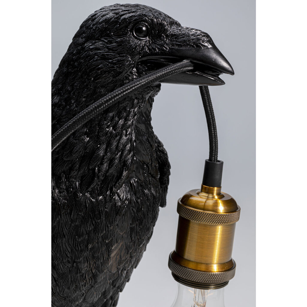 Galda lampa Crow Mat Melns cena un informācija | Galda lampas | 220.lv