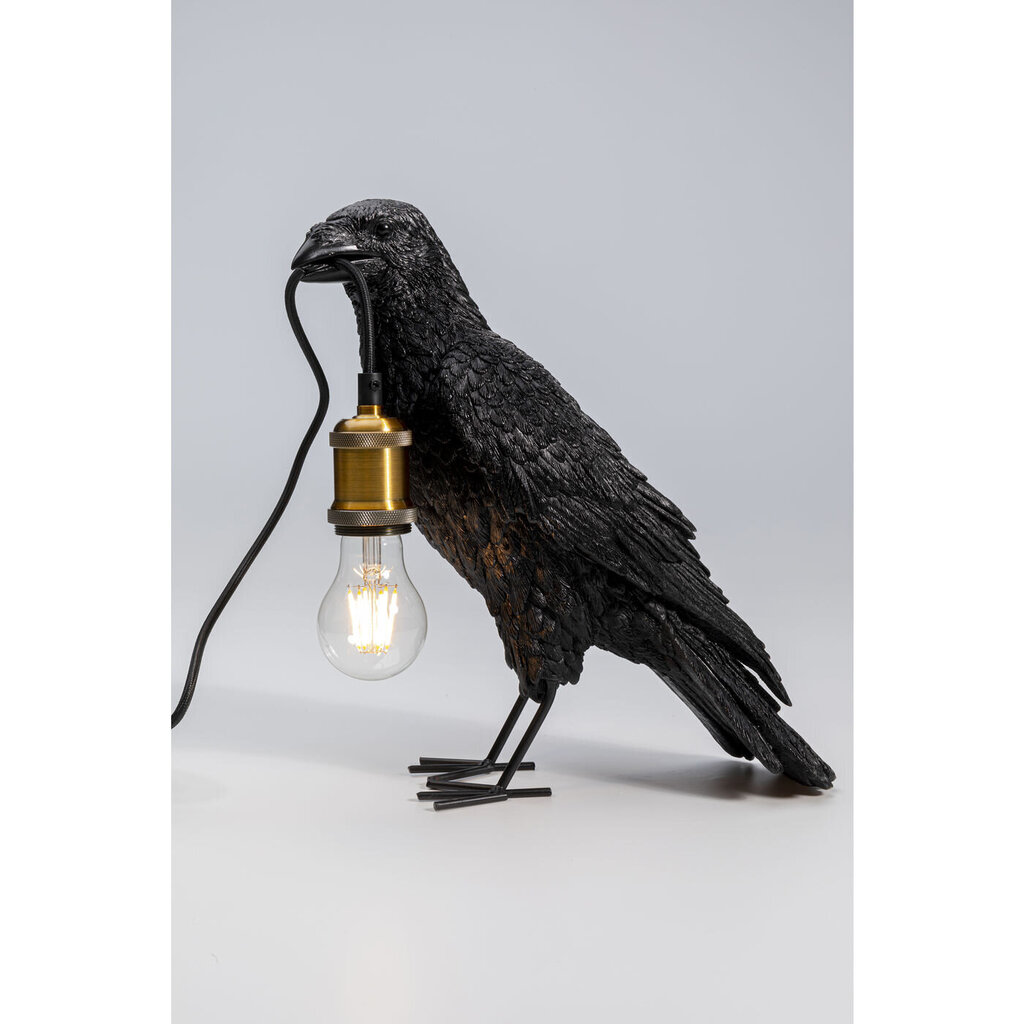 Galda lampa Crow Mat Melns cena un informācija | Galda lampas | 220.lv