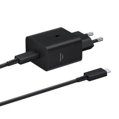 Samsung EP-T4511XBE Samsung USB-C 45W Low Standby tīkla lādētājs + 5A USB-C datu kabelis melns cena un informācija | Lādētāji un adapteri | 220.lv