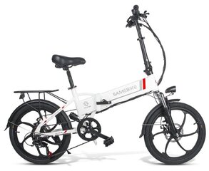 Saliekams elektriskais velosipēds Samebike 20LVXD30, balts cena un informācija | Elektrovelosipēdi | 220.lv