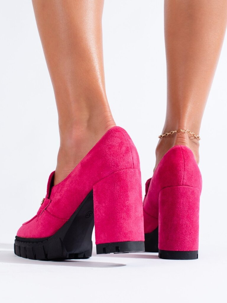 Rožiniai zomšiniai aukštakulniai batai prekės ženklo Vinceza 81271-18 cena un informācija | Sieviešu zābaki, puszābaki | 220.lv