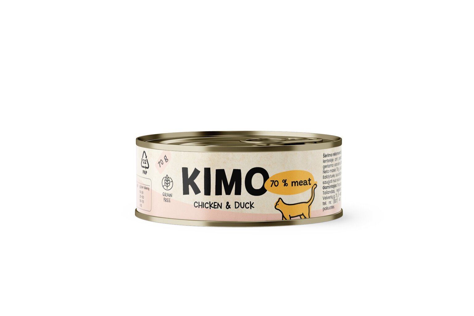 Kimo Konservi kaķiem ar vistu, pīli un rīsiem, 70 g x 24 cena un informācija | Konservi kaķiem | 220.lv