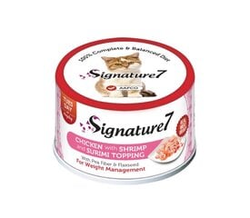 Signature 7 konservi mērcē ar vistu, tunci un krabju nūjiņām kaķiem, 70 g x 12 cena un informācija | Konservi kaķiem | 220.lv