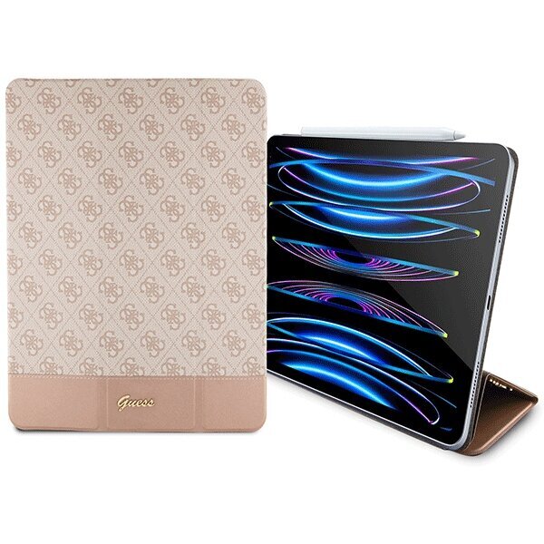 Guess GUFCP12PS4SGP iPad Pro 12.9" różowy|pink 4G Stripe Allover cena un informācija | Somas, maciņi | 220.lv