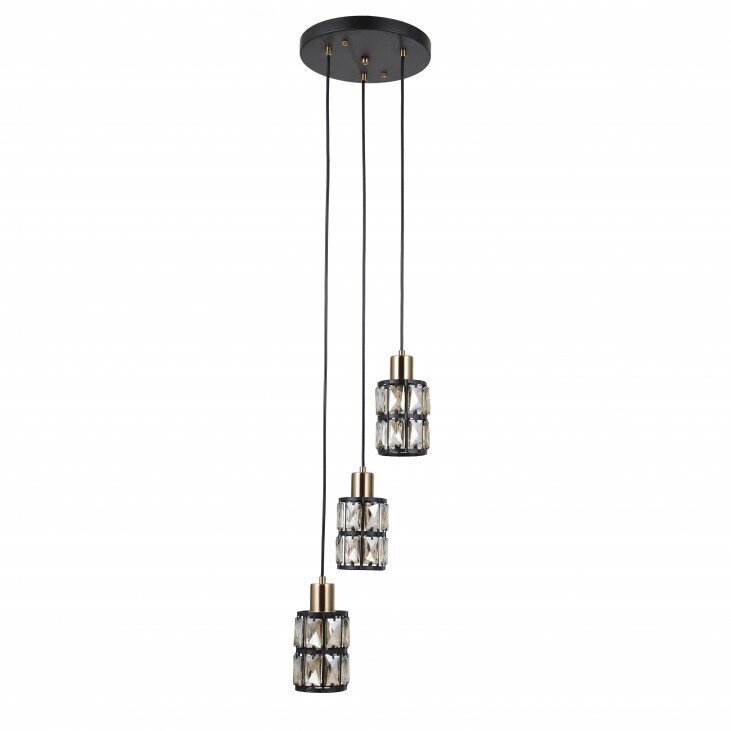 Italux piekaramā lampa Menfi PND-44236-3-BK-GD cena un informācija | Lustras | 220.lv