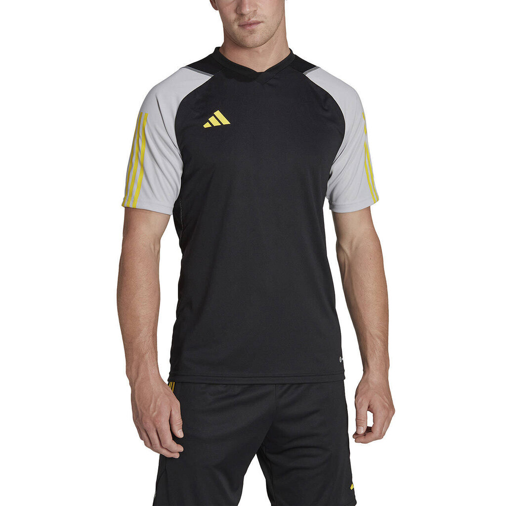 Koszulka męska adidas Tiro 23 Competition Jersey czarno-szara HU1295 58771-283 цена и информация | Sporta apģērbs vīriešiem | 220.lv