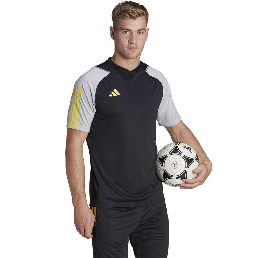 Koszulka męska adidas Tiro 23 Competition Jersey czarno-szara HU1295 58771-283 цена и информация | Sporta apģērbs vīriešiem | 220.lv