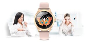 Damski SMARTWATCH G.Rossi SW014-3 Różowe złoto, Silikonowy pasek cena un informācija | Vīriešu pulksteņi | 220.lv