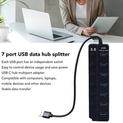 USB 3.0 centrmezgls ar 7 portiem LIVMAN HC433B cena un informācija | Adapteri un USB centrmezgli | 220.lv