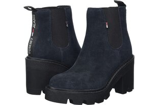 Tommy Hilfiger Essential Suede Mid Hell sieviešu apavi, ādas puszābaki cena un informācija | Sieviešu zābaki, puszābaki | 220.lv