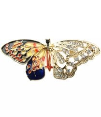 Brooch butterfly butterfly gold rhinestones Gift cena un informācija | Piespraudes, brošas | 220.lv