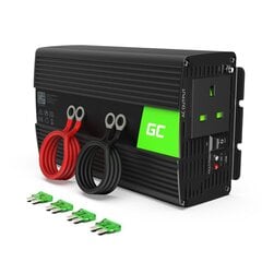 Green Cell Power Inverter 24V to 230V 1000W|2000W Modified sine wave UK PLUG цена и информация | Преобразователи напряжения | 220.lv