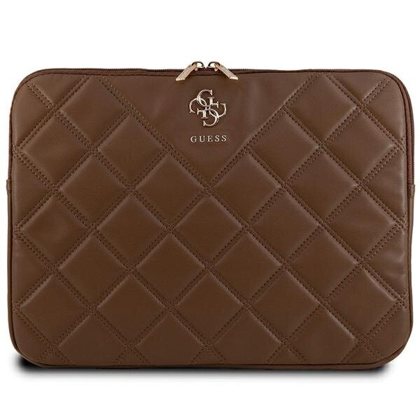 Guess Sleeve GUCS14ZPSQSSGW 14" brązowy|brown Quilted 4G GUCS14ZPSQSSGW cena un informācija | Sieviešu somas | 220.lv