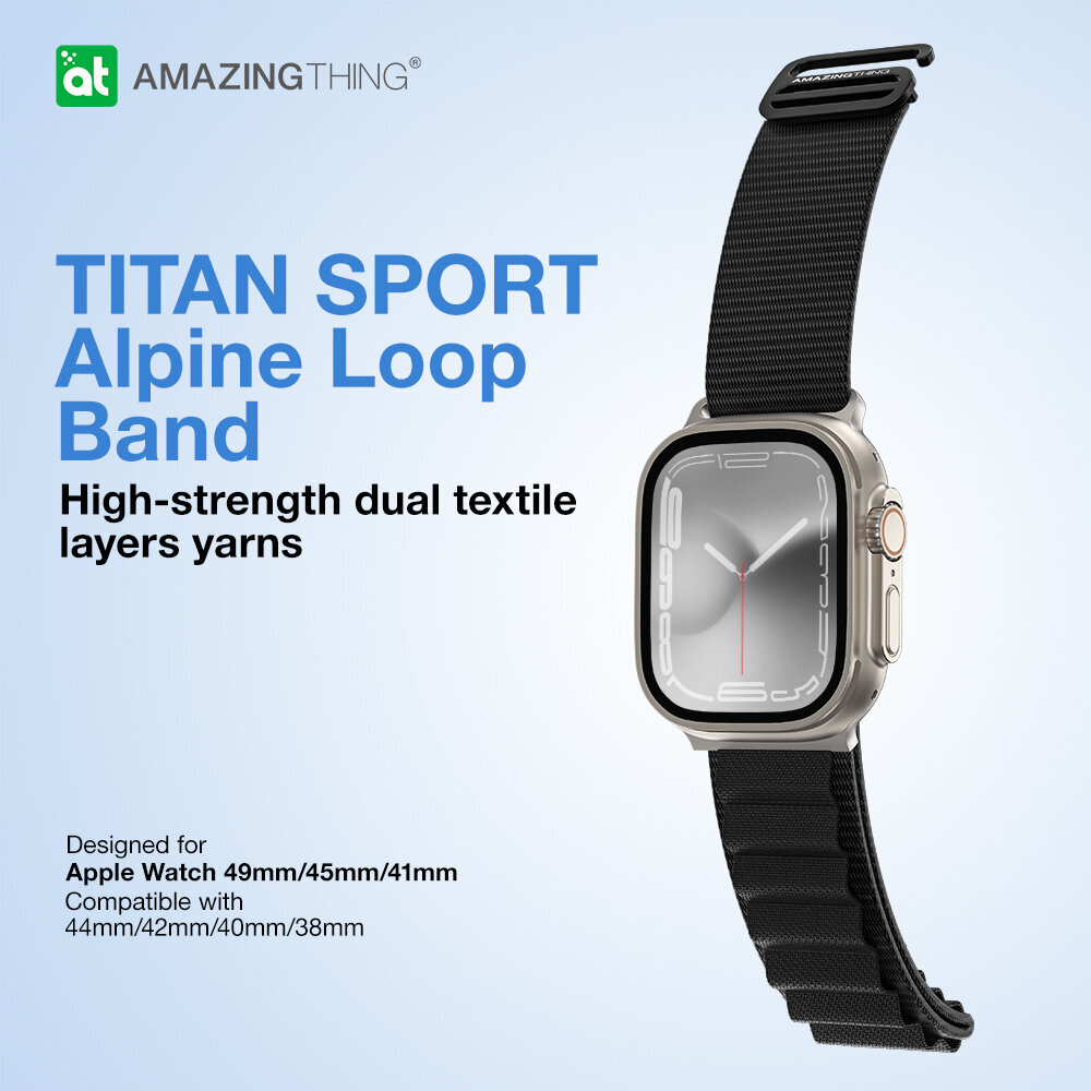 Amazing Thing Band Titan Sport Band TSP49BK Apple Watch 49/45 melns цена и информация | Viedpulksteņu un viedo aproču aksesuāri | 220.lv