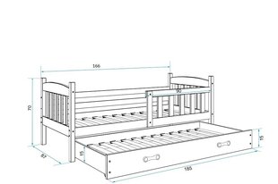 Bērnu gulta BMS703PRR, 80x160 cm, gaiši brūns/rozā cena un informācija | Bērnu gultas | 220.lv