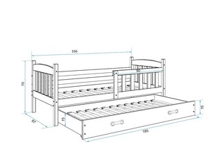 Детская кровать BMS200BR, 80x160 см, белый/розовый цена и информация | Детские кровати | 220.lv