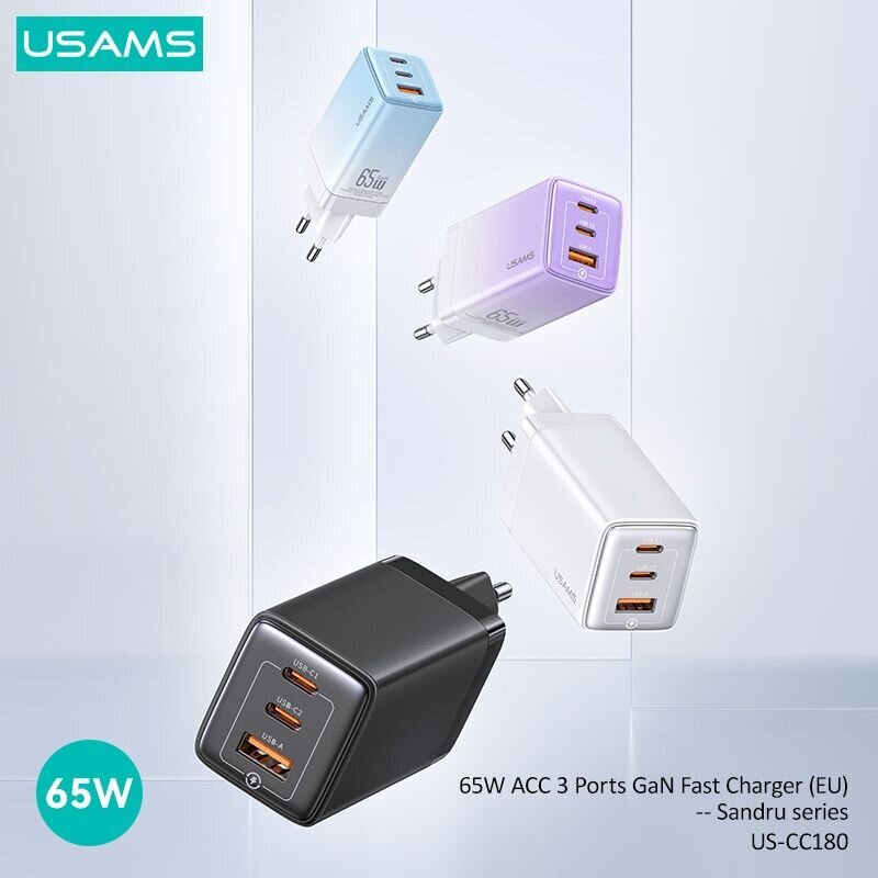 USAMS CC180 65W cena un informācija | Lādētāji un adapteri | 220.lv