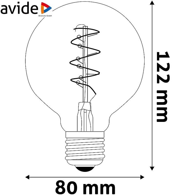 Avide LED spuldze 4.5W E27 G80 Soft Filament cena un informācija | Spuldzes | 220.lv