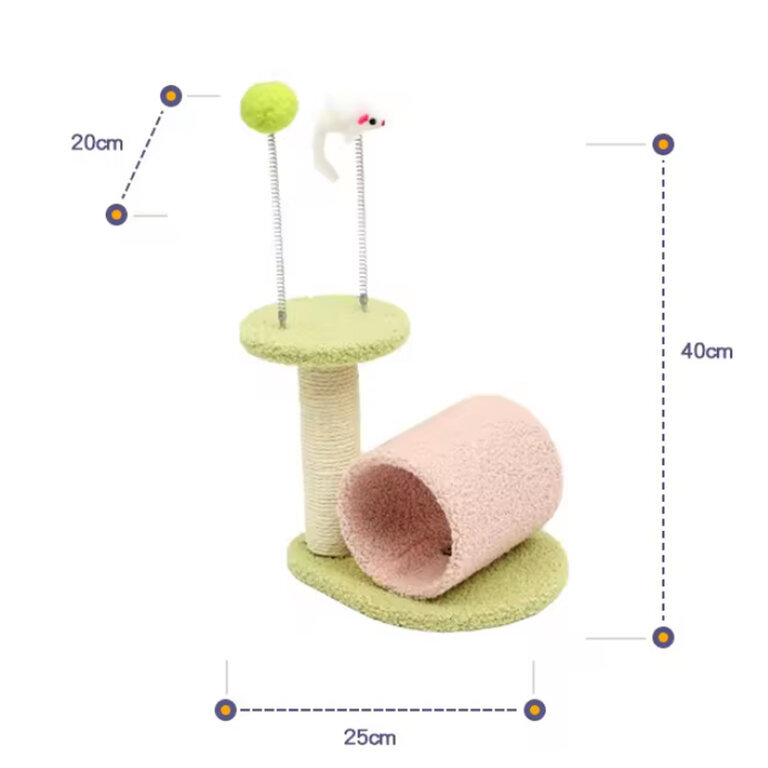 Omimar kaķu skrāpis ar bumbiņu un peli, 40cm цена и информация | Kaķu mājas, nagu asināmie | 220.lv