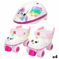 K3yriders Unicorn Kids skrituļslidas un ķiveres komplekts, balts цена и информация | Ролики | 220.lv