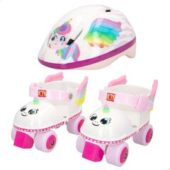 K3yriders Unicorn Kids skrituļslidas un ķiveres komplekts, balts цена и информация | Ролики | 220.lv